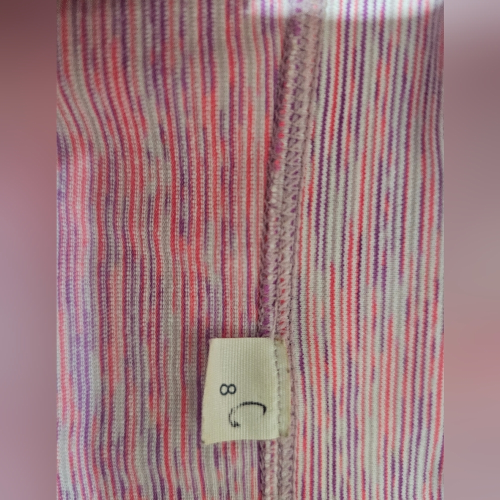 ​Lululemon Define Jacket Luon Pink Purple Space Dye Stripe White Trim Size 8 - Picture 3 of 8